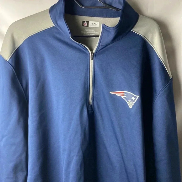 NFL TEAM MENS SIZE 3XL NEW ENGLAND PATRIOTS 3/4 ZIP LONG SLEEVE PULLOVER SHIRT - Picture 12 of 13